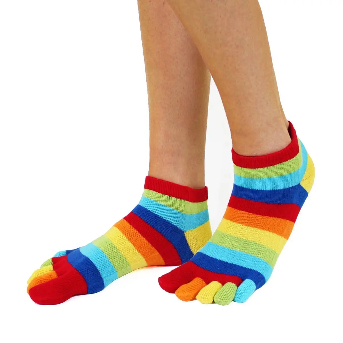 TOETOE - calcetines cortos de dedos - tallas 35-46 / Striped Rainbow [BF]