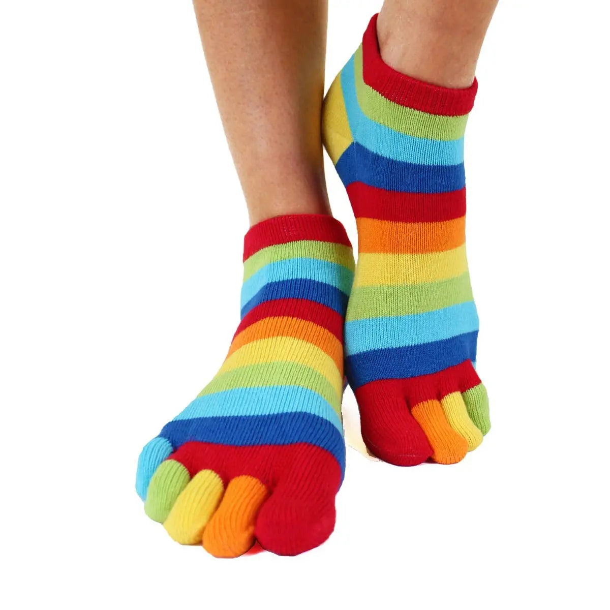 TOETOE - calcetines cortos de dedos - tallas 35-46 / Striped Rainbow [BF]