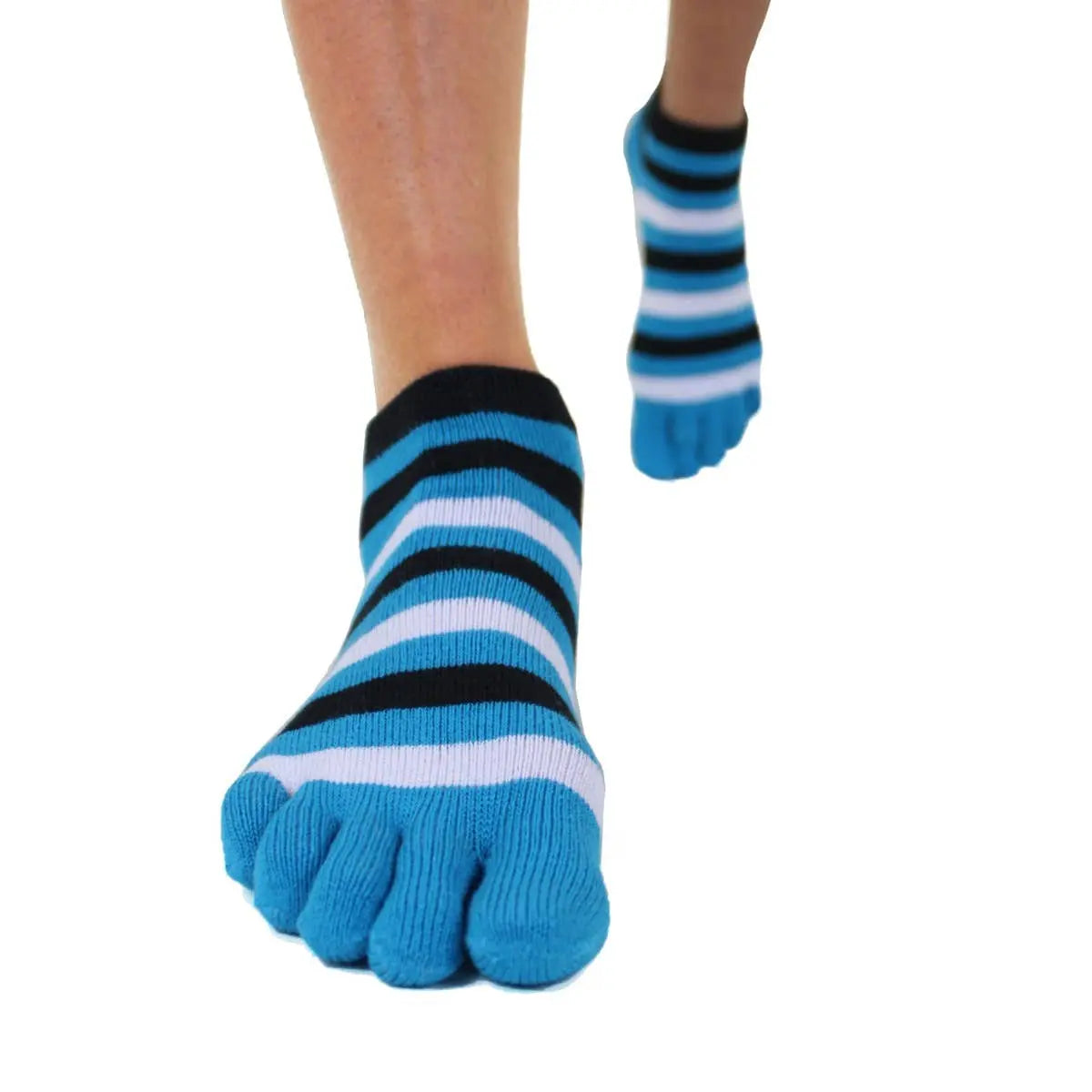 TOETOE - calcetines cortos de dedos - tallas 35-46 / Striped Turquoise [BF]