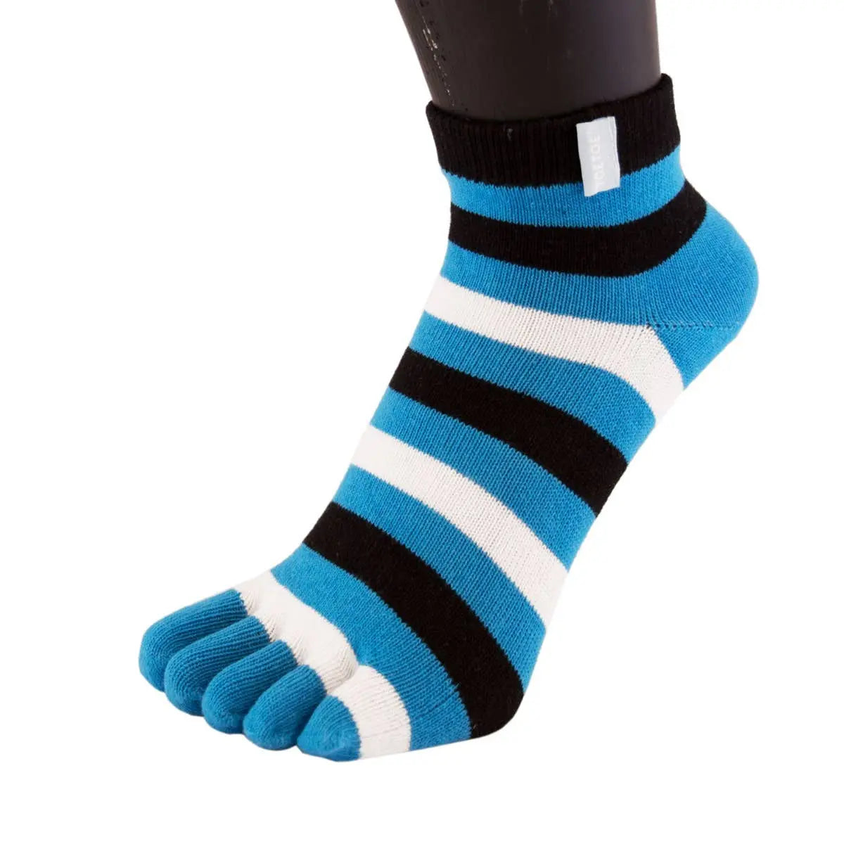 TOETOE - calcetines cortos de dedos - tallas 35-46 / Striped Turquoise [BF]
