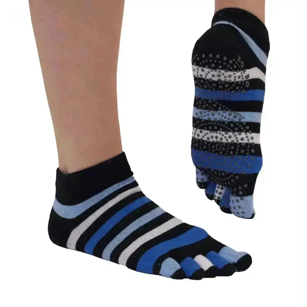TOETOE - chaussettes à doigts pour yoga et pilates - Tailles 35-38 / Denim