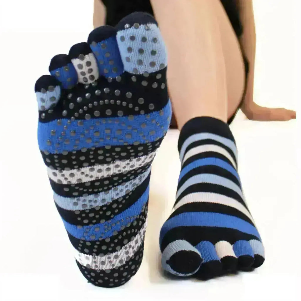 TOETOE - chaussettes à doigts pour yoga et pilates - Tailles 35-38 / Denim