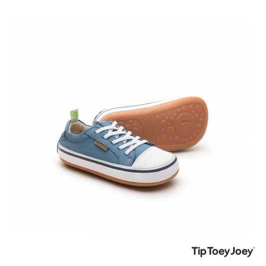 Tip Toey Joey - Funky Denim White - deportivas respetuosas primeros pasos