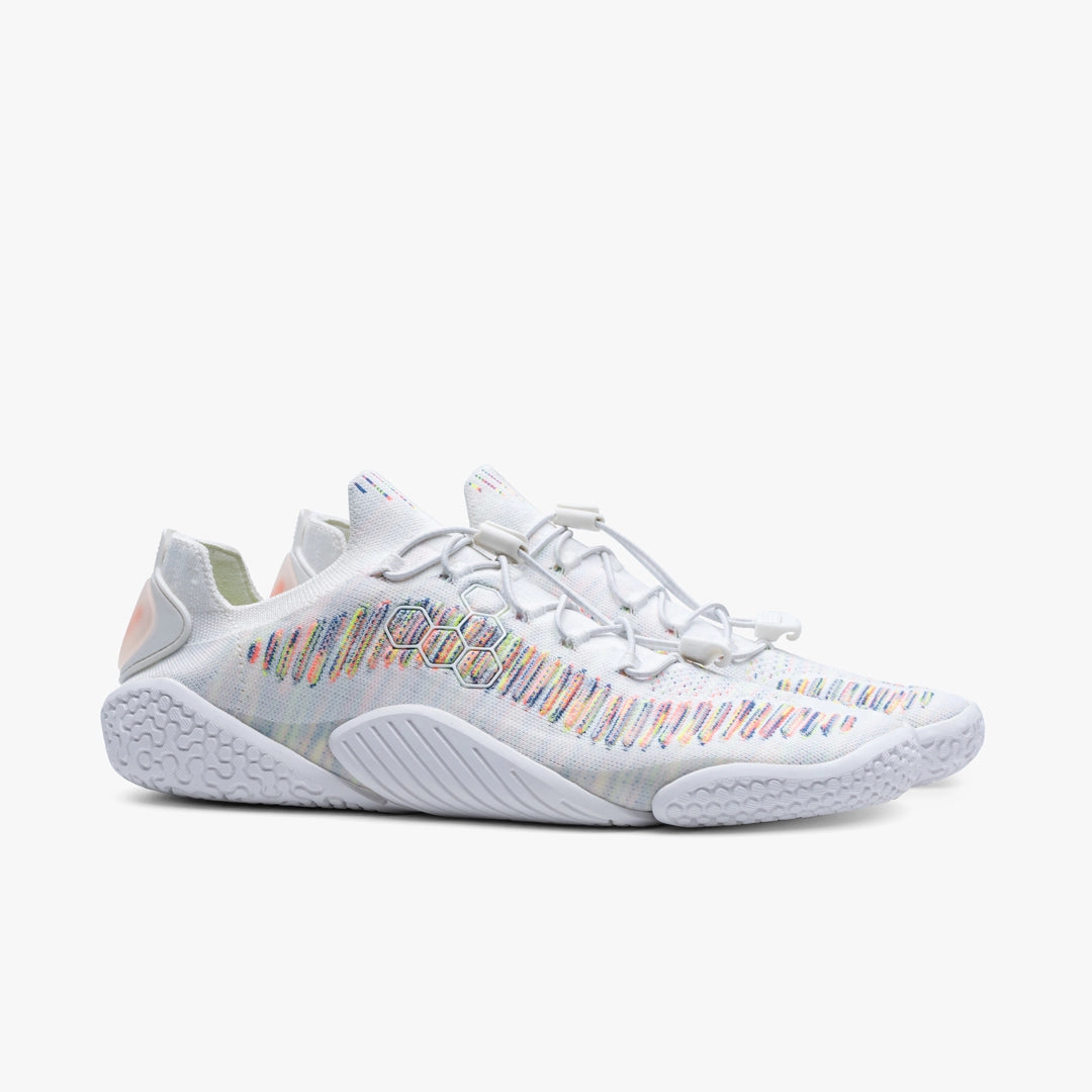 VIVOBAREFOOT - Motus Flex White Space Dye - Deportivas respetuosas para entrenamiento de alto nivel/fuerza y/o uso diario