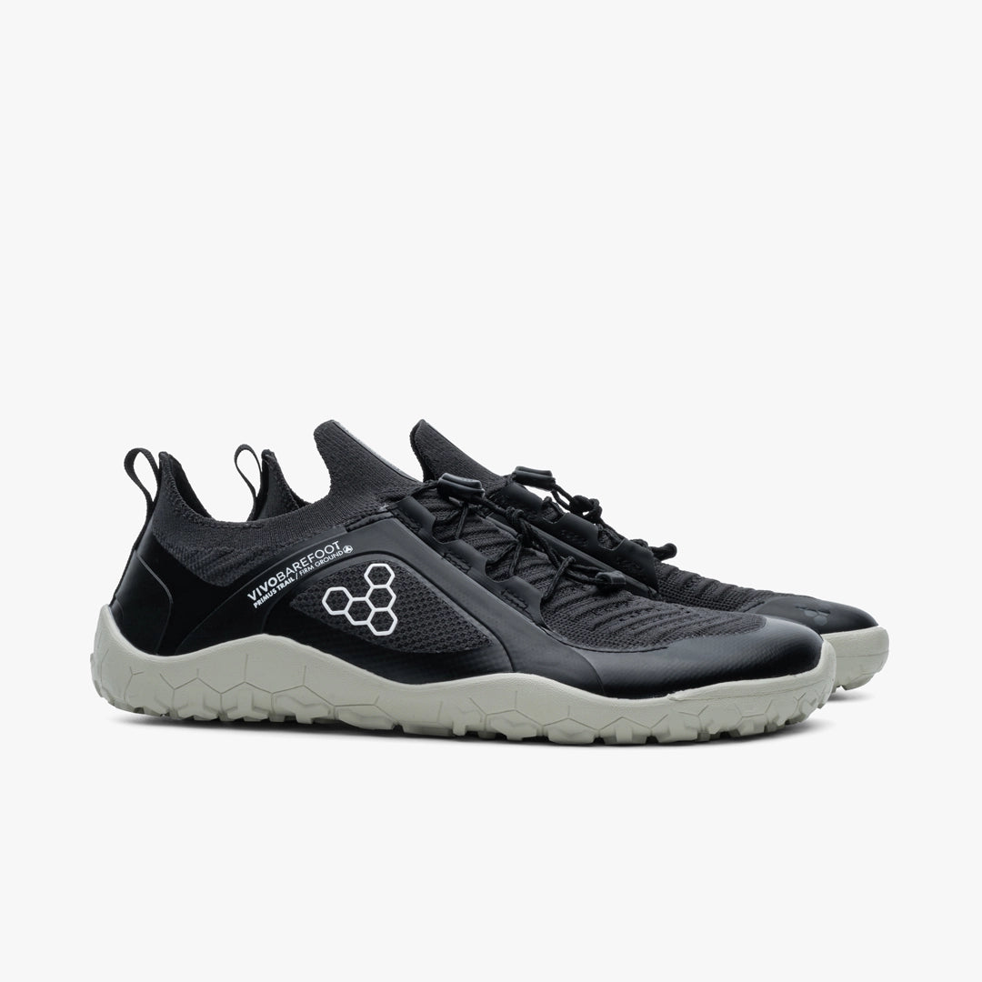 VIVOBAREFOOT - Primus Trail Knit FG Obsidian/Sandstone - Deportivas minimalistas para trail/entrenamiento/uso diario