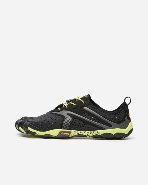 Vibram FiveFingers V-Run Black/Yellow - Zapatillas Barefoot de hombre para running y entrenamiento