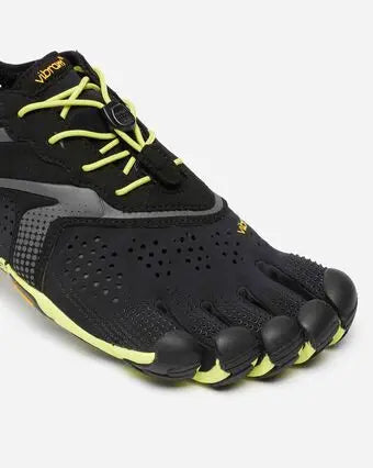 Vibram FiveFingers - V-Run Negro/Amarillo - Deportivas Barefoot para entrenamiento Hombre