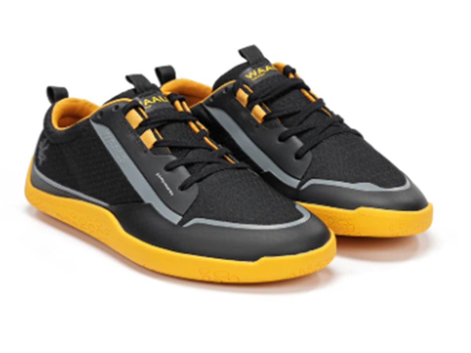 WAALS - Hybrid Negro/Naranja - Deportivas barefoot-Waals-Cacles Barefoot-Tienda de calzado barefoot respetuoso minimalista