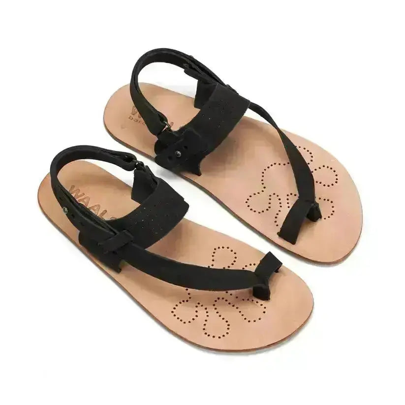 WAALS – Masai II Noir - Sandales barefoot homme