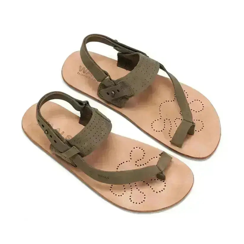 WAALS - Masai II Khaki - Sandalias barefoot caqui para hombre