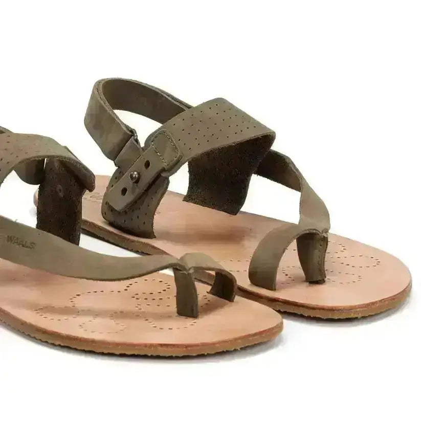 WAALS - Masai II Khaki - Sandalias barefoot caqui para hombre