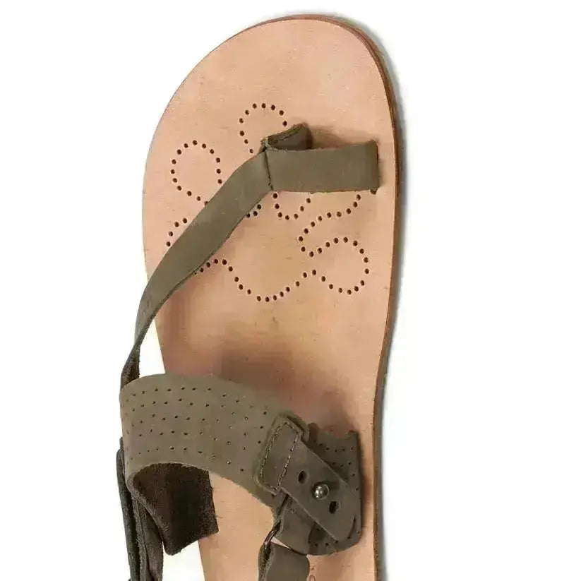 WAALS - Masai II Khaki - Sandalias barefoot caqui para hombre