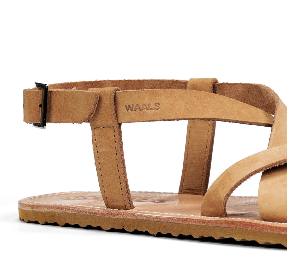 WAALS - Natur II Camel - Sandalias barefoot-Waals-Cacles Barefoot-Tienda de calzado barefoot respetuoso minimalista