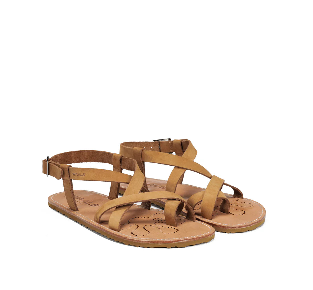 WAALS - Natur II Camel - Sandalias barefoot-Waals-Cacles Barefoot-Tienda de calzado barefoot respetuoso minimalista