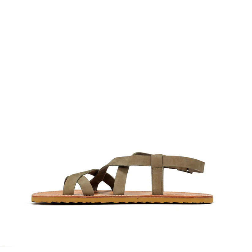 WAALS - Natur II Khaki - Sandalias barefoot-Waals-Cacles Barefoot-Tienda de calzado barefoot respetuoso minimalista