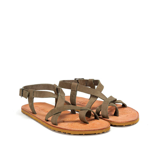 WAALS - Natur II Khaki - Sandalias barefoot-Waals-Cacles Barefoot-Tienda de calzado barefoot respetuoso minimalista
