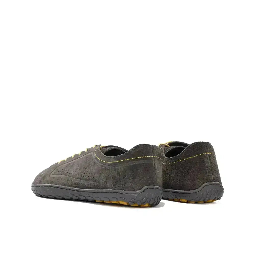WAALS - Nomad Men Oil Suede Leather Grey/Yellow- Zapato barefoot artesano de piel de serraje