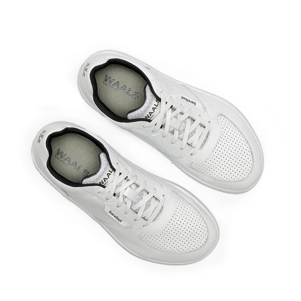 WAALS - Tromso Leather White - Deportivas barefoot-Waals-Cacles Barefoot-Tienda de calzado barefoot respetuoso minimalista