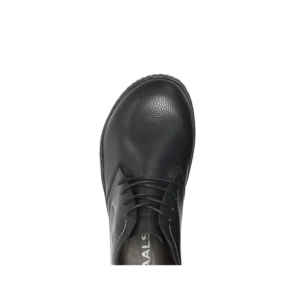 WAALS - Vantaa Negro - Botines barefoot de piel artesana