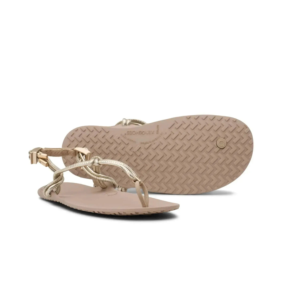 Xero Shoes - Genesis Leather Gold Metallic Women - Sandalias barefoot de dedo doradas para mujer