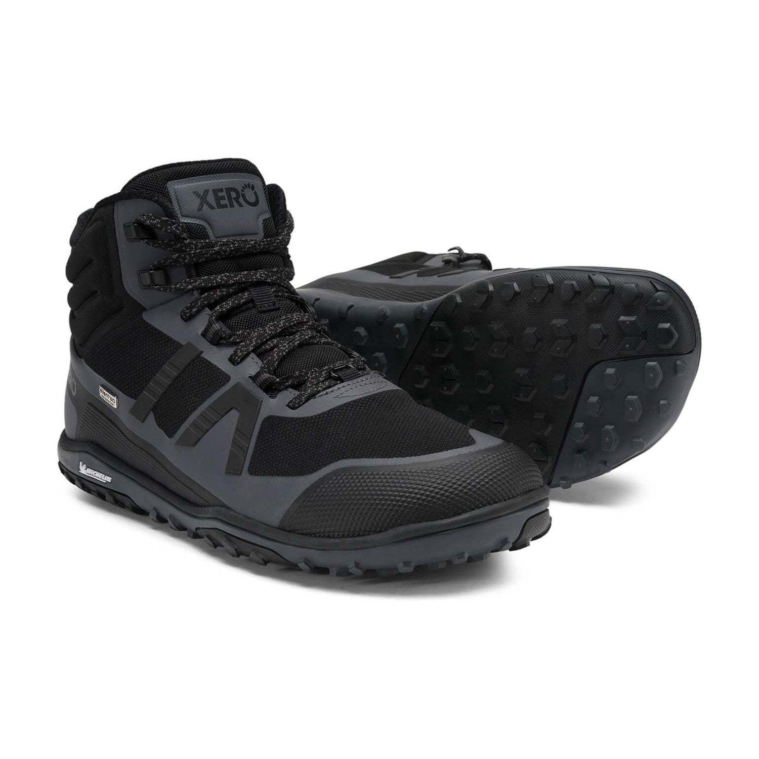 Xero Shoes - Scrambler Mid II WP - Men black-asphalt - Bota de Trekking Barefoot Impermeable y Ultraligera-Xero Shoes-Cacles Barefoot-Tienda de calzado barefoot respetuoso minimalista
