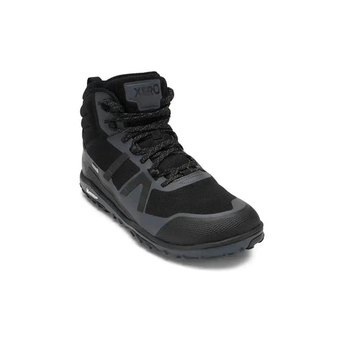 Xero Shoes - Scrambler Mid II WP - Men black-asphalt - Bota de Trekking Barefoot Impermeable y Ultraligera negras para hombre