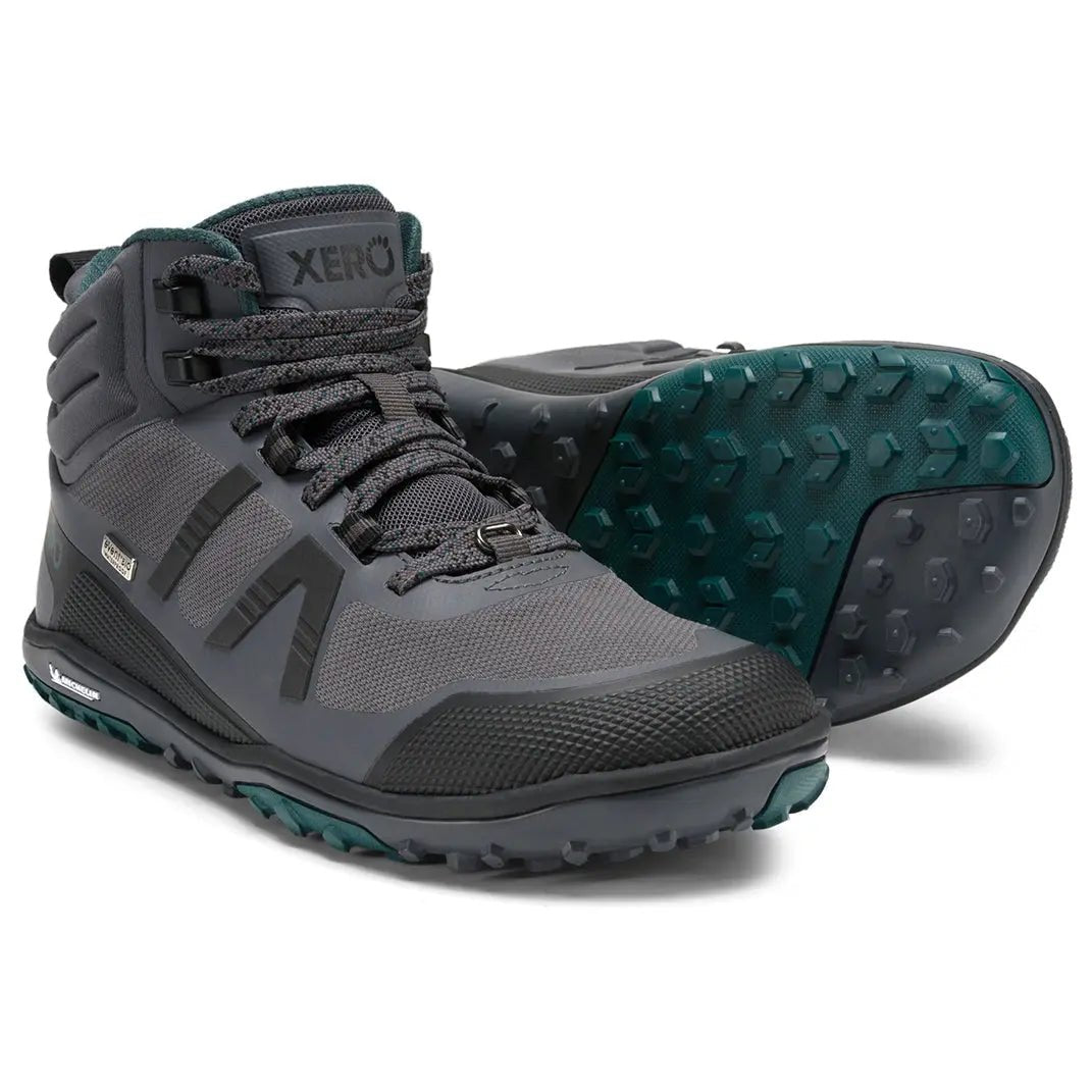 Xero Shoes - Scrambler Mid II WP - Women asphalt-sea-moss - Bota de Trekking Barefoot Impermeable y Ultraligera