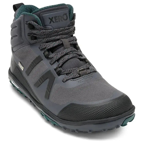 Xero Shoes - Scrambler Mid II WP - Women asphalt-sea-moss - Bota de Trekking Barefoot Impermeable y Ultraligera grises para mujer