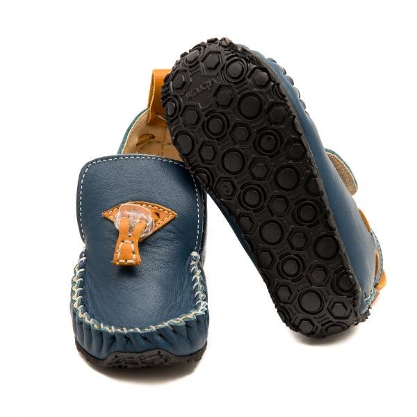 Zeazoo Mocasines Tiger Azul y Camel-Zeazoo-Cacles Barefoot