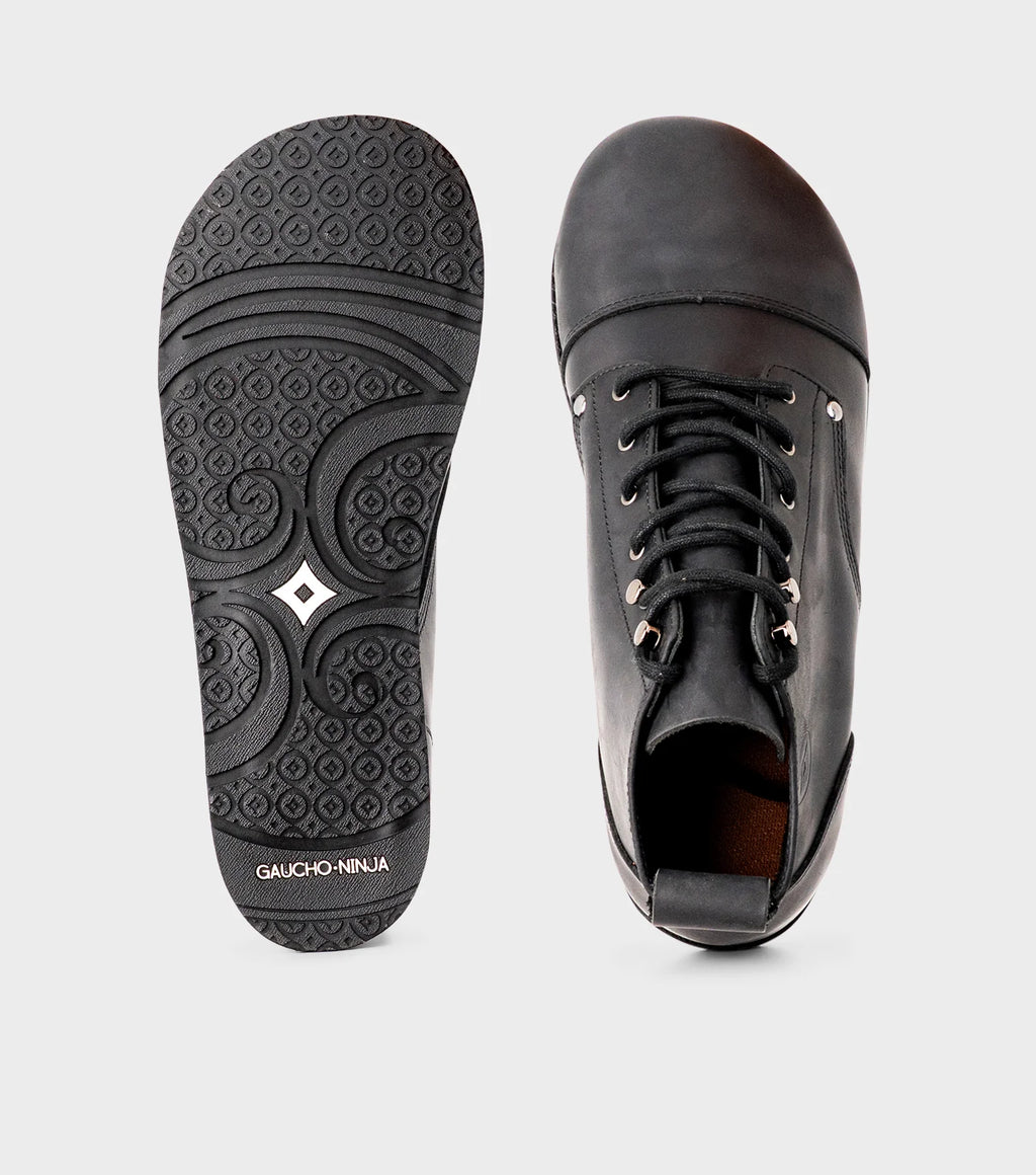 Gaucho Ninja Carpenter X-Wide Black - Botines barefoot de seguridad negros