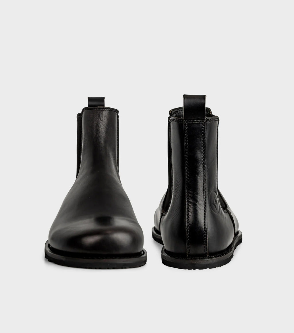 Gaucho Ninja Campo Goodyear Welted X-Wide Black - Botines Chelsea barefoot unisex de fabricación artesanal premium negros