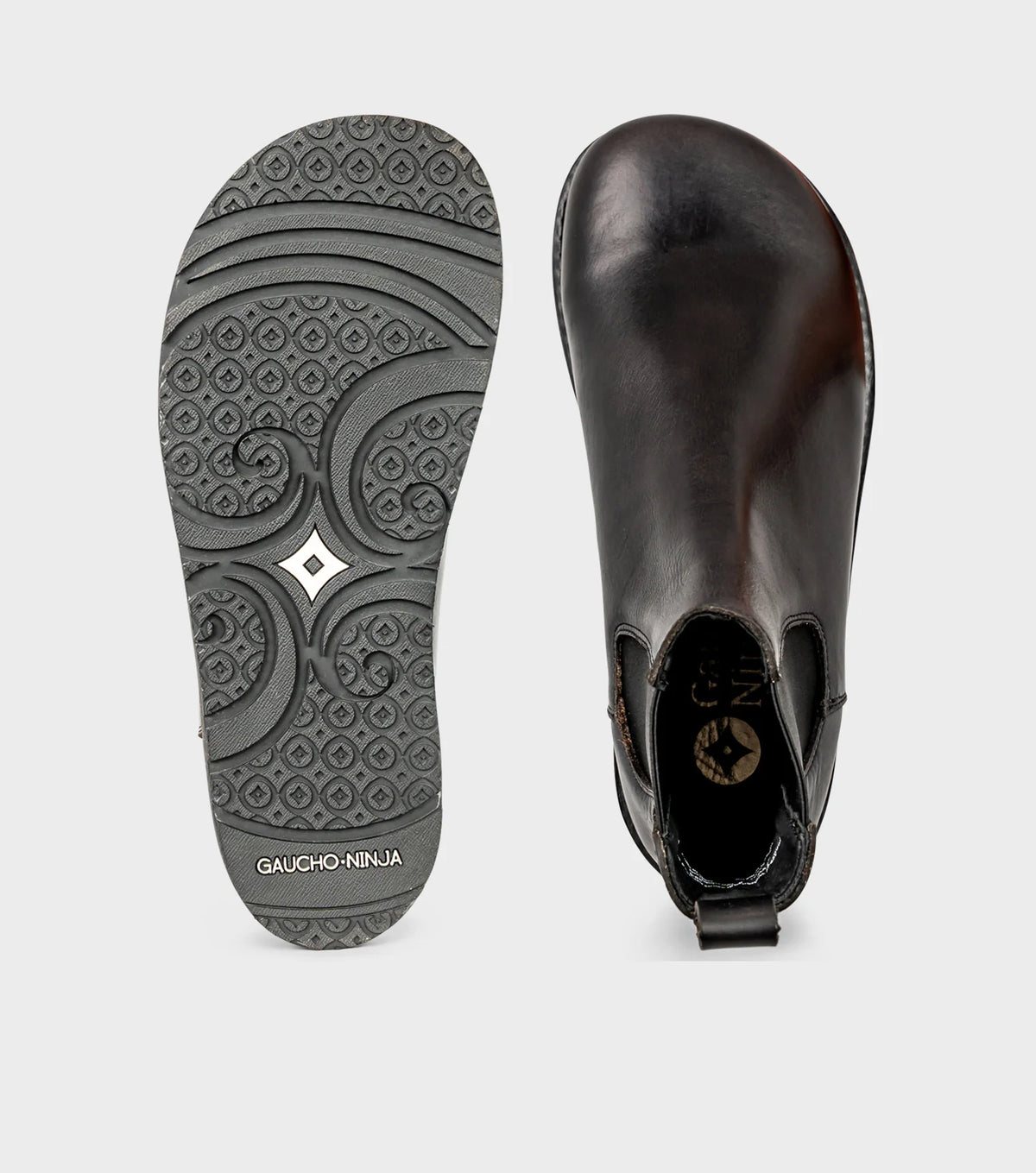Gaucho Ninja Campo Goodyear Welted X-Wide Black - Botines Chelsea barefoot unisex de fabricación artesanal premium negros