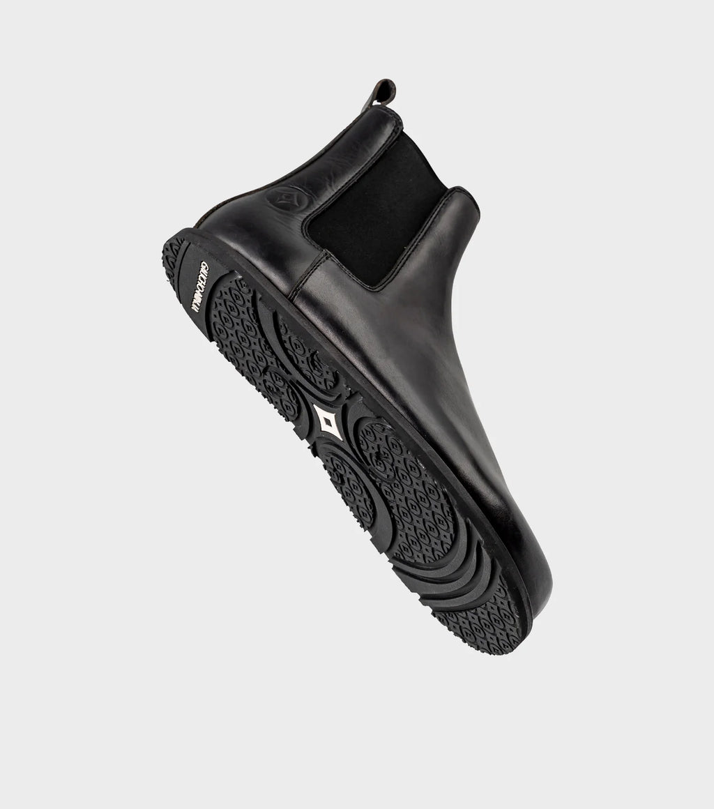 Gaucho Ninja Campo Goodyear Welted X-Wide Black - Botines Chelsea barefoot unisex de fabricación artesanal premium negros