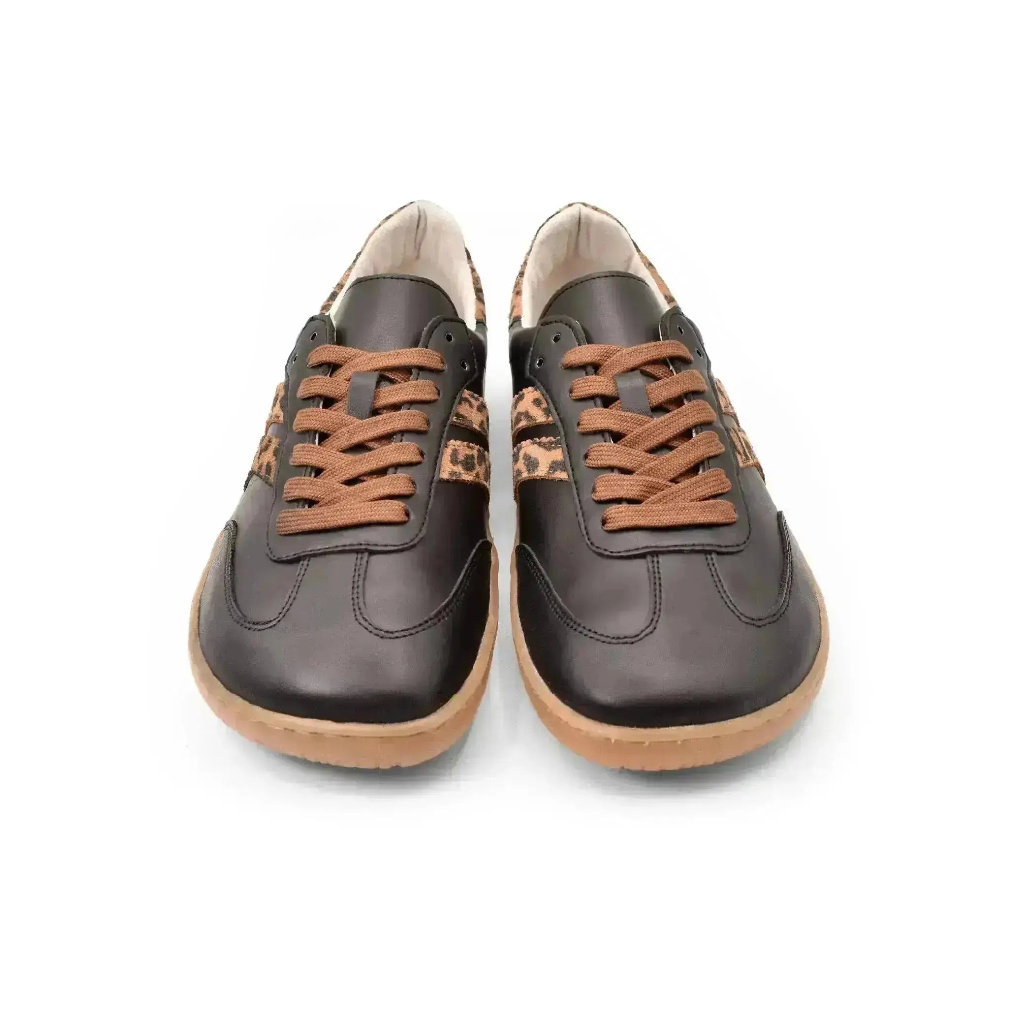 Coqueflex - Black Leopard - Zapatillas barefoot negras con animal print mujer