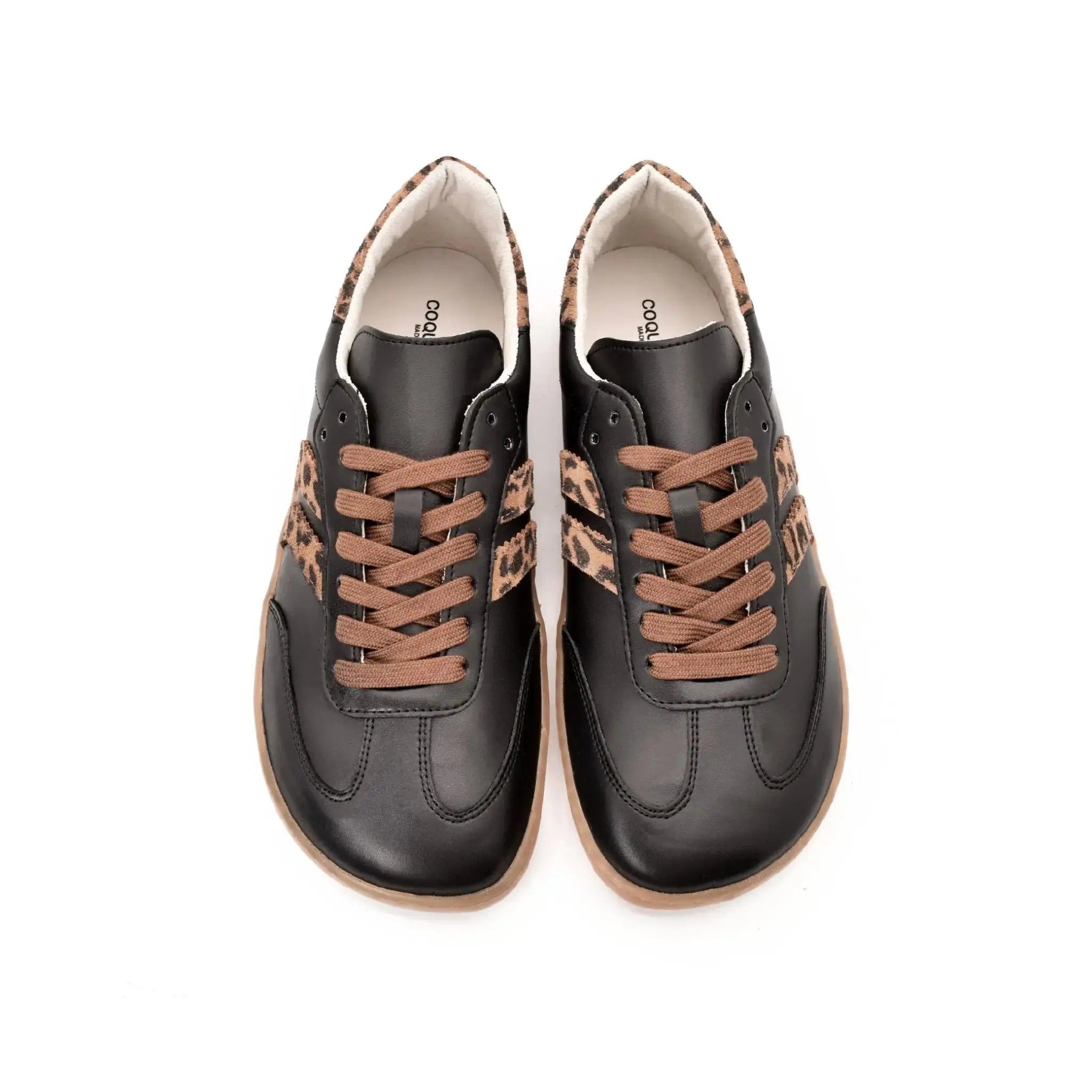 Coqueflex black leopard - Deportivas barefoot de leopardo