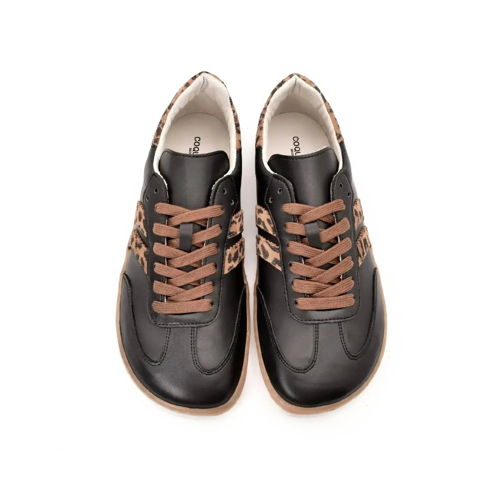 Coqueflex black leopard - Deportivas barefoot de leopardo