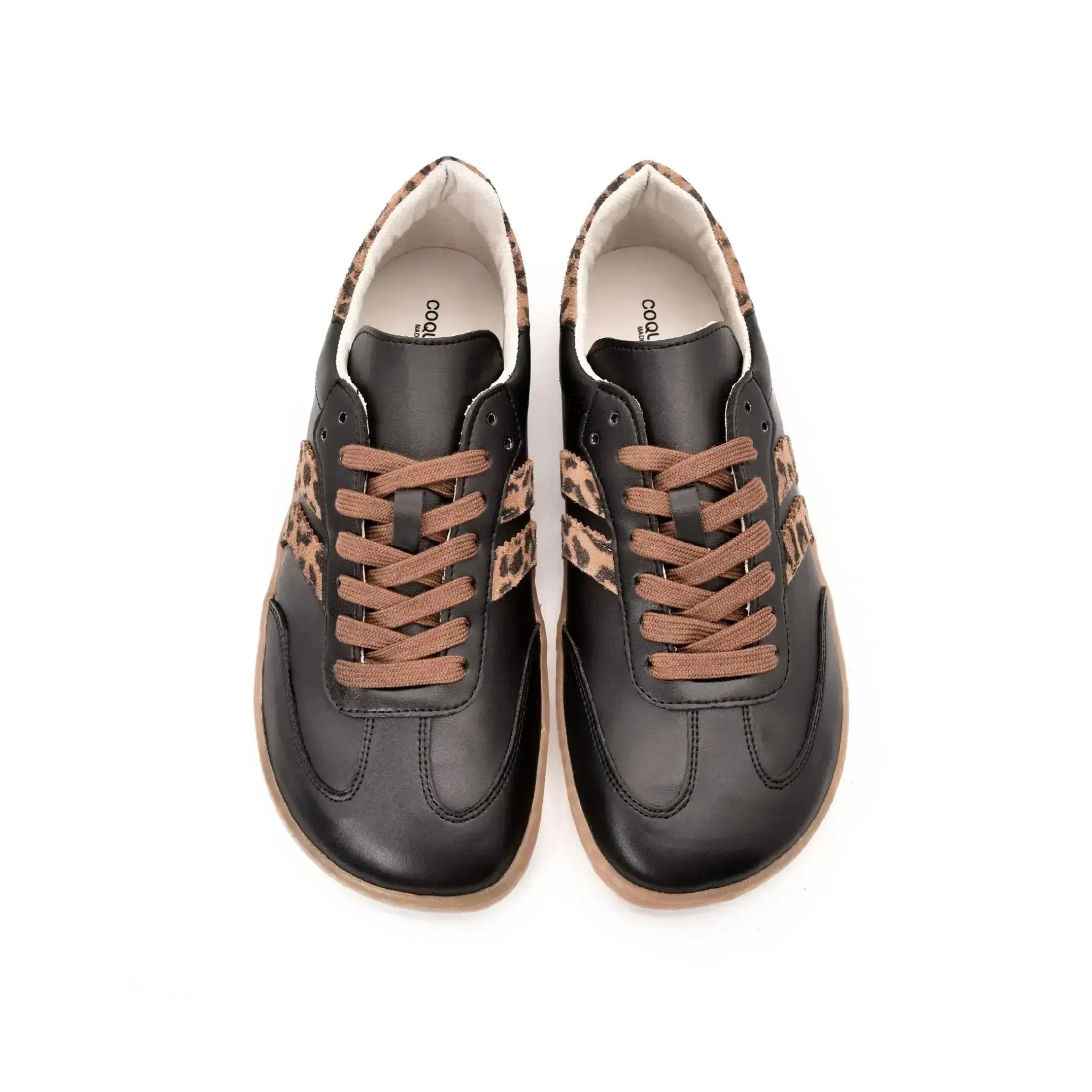 Coqueflex black leopard - Deportivas barefoot de leopardo