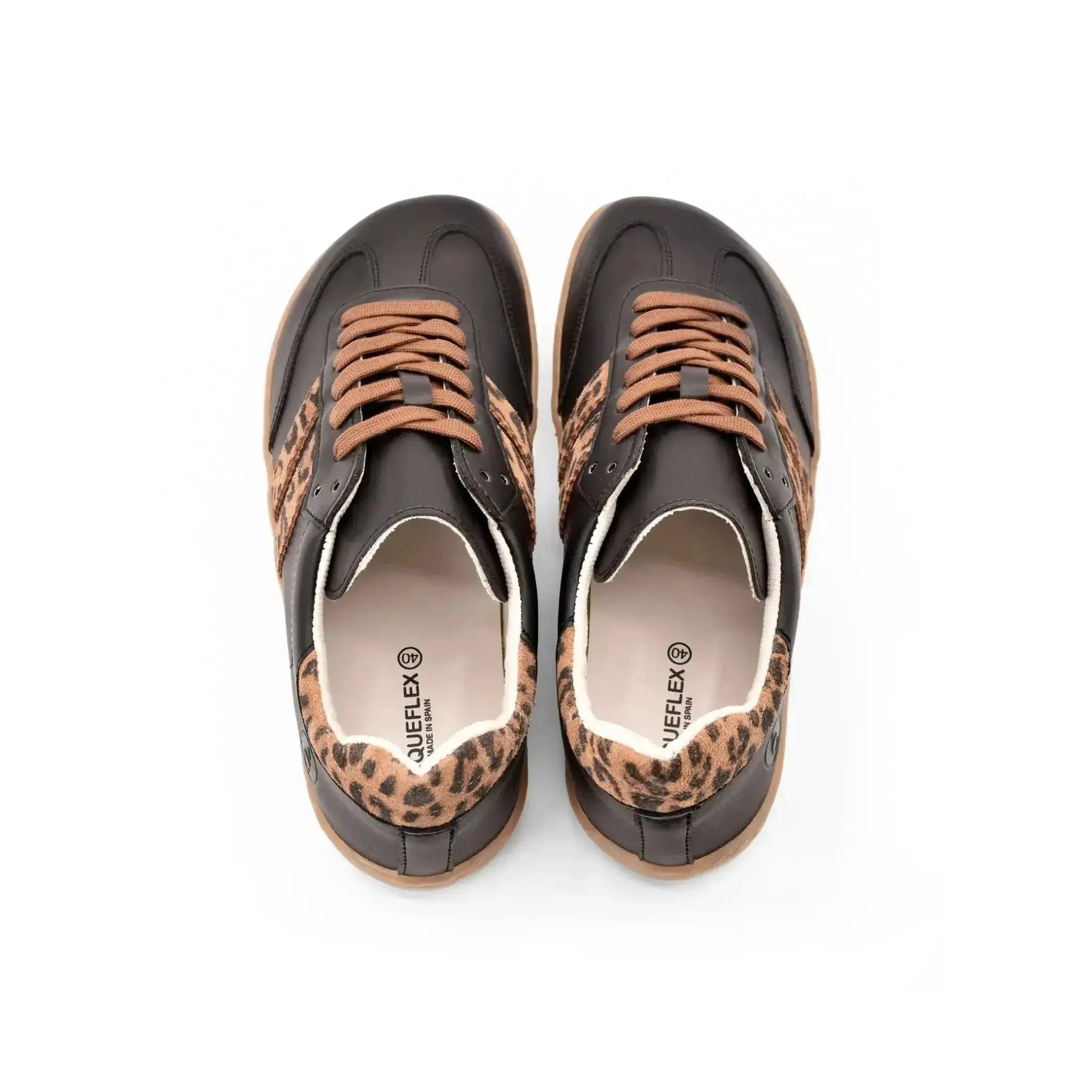 Coqueflex black leopard - Deportivas barefoot de leopardo