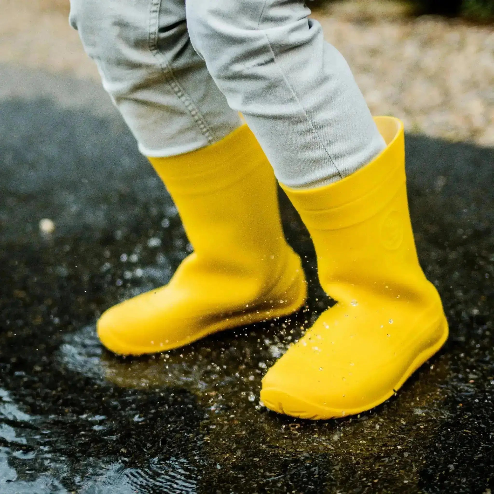 Crave - Monsoon Yellow - Botas de agua barefoot infantiles amarillas