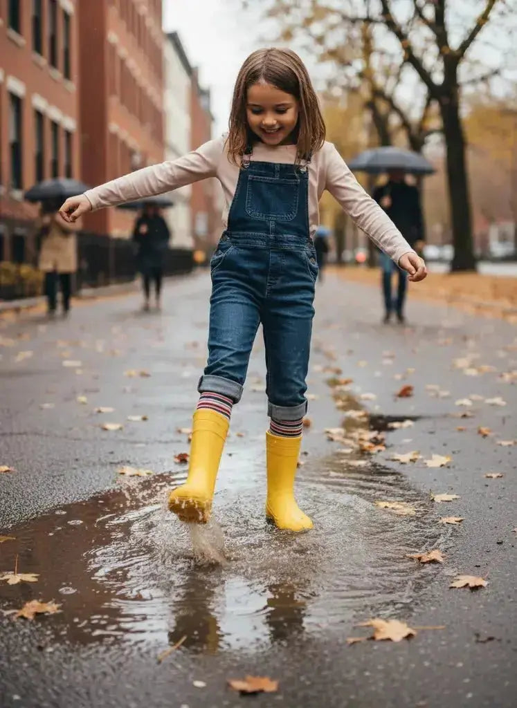 Crave - Monsoon Yellow - Botas de agua barefoot infantiles amarillas