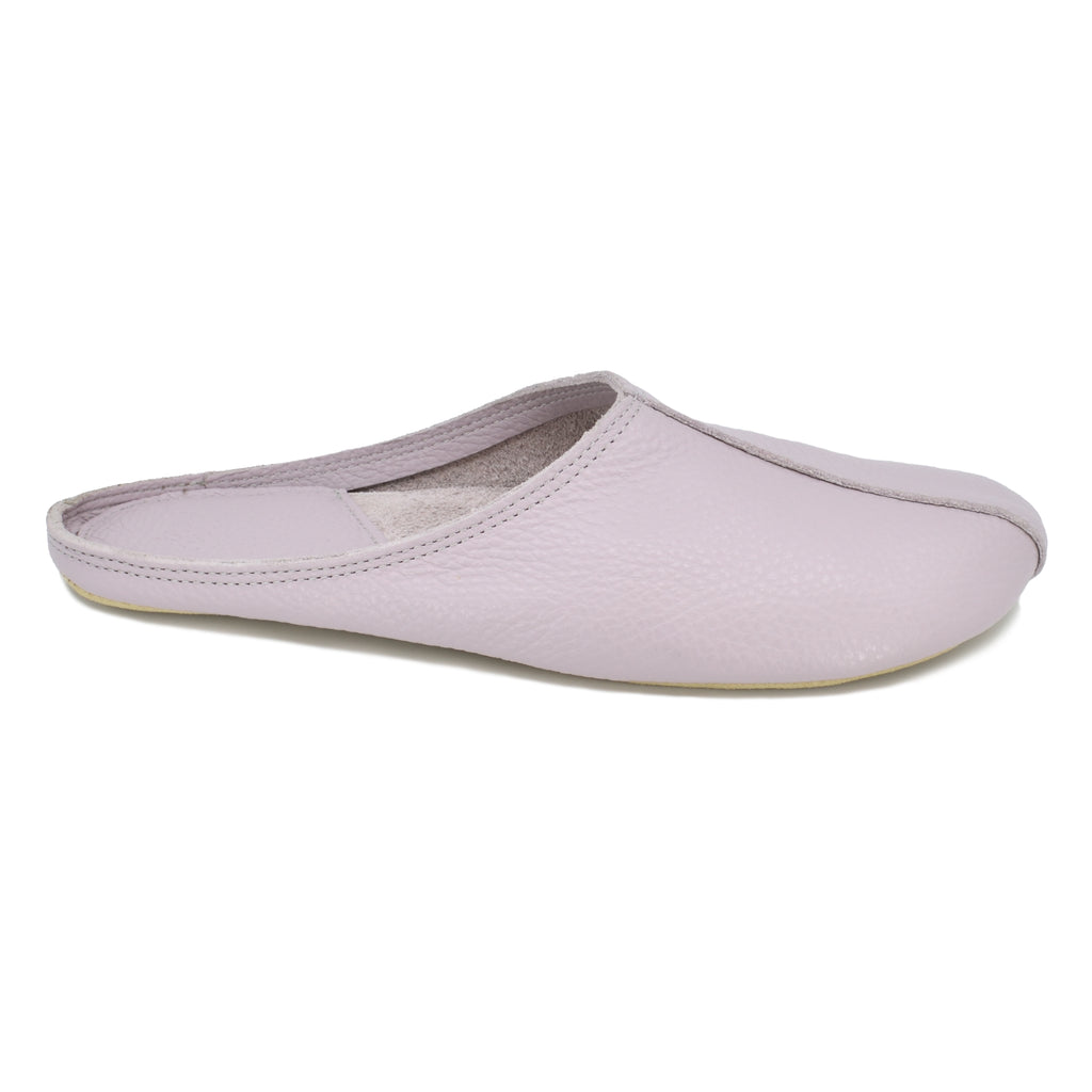 OmaKing Sulbi Lilac - Zapatillas de casa barefoot sin talón de cuero lilas