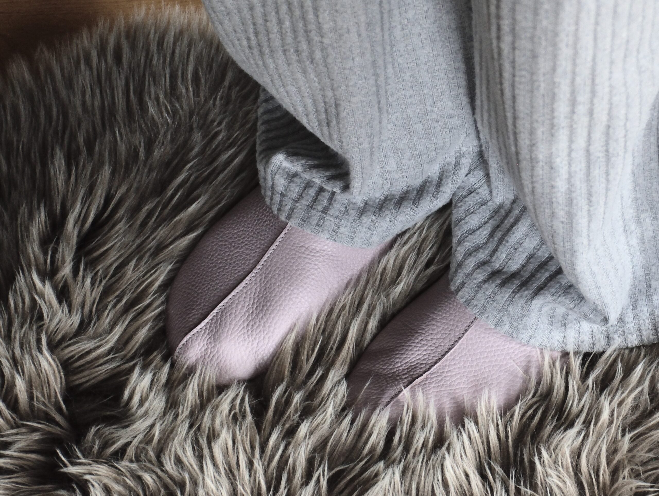 OmaKing Sulbi Lilac - Zapatillas de casa barefoot sin talón de cuero lilas