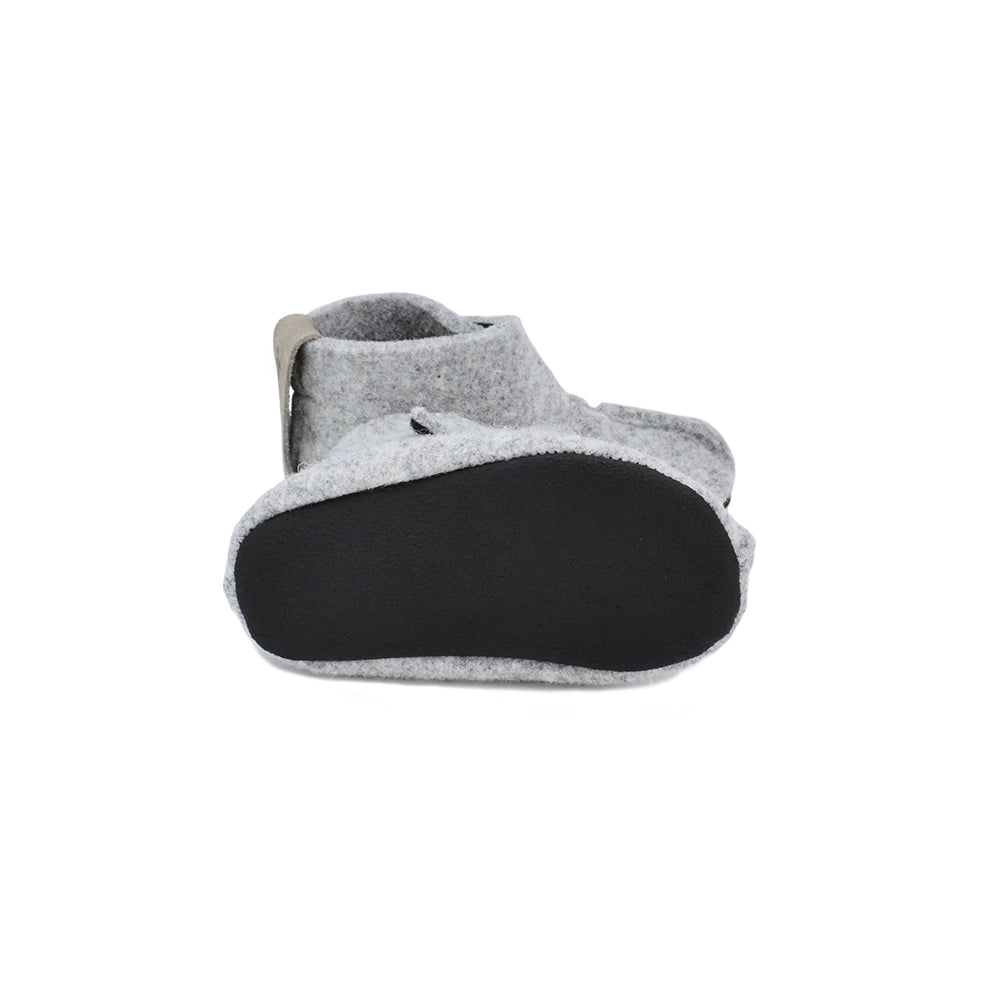 Omaking Kaku Grey -  zapatillas de casa respetuosas infantiles calentes de fieltro grises