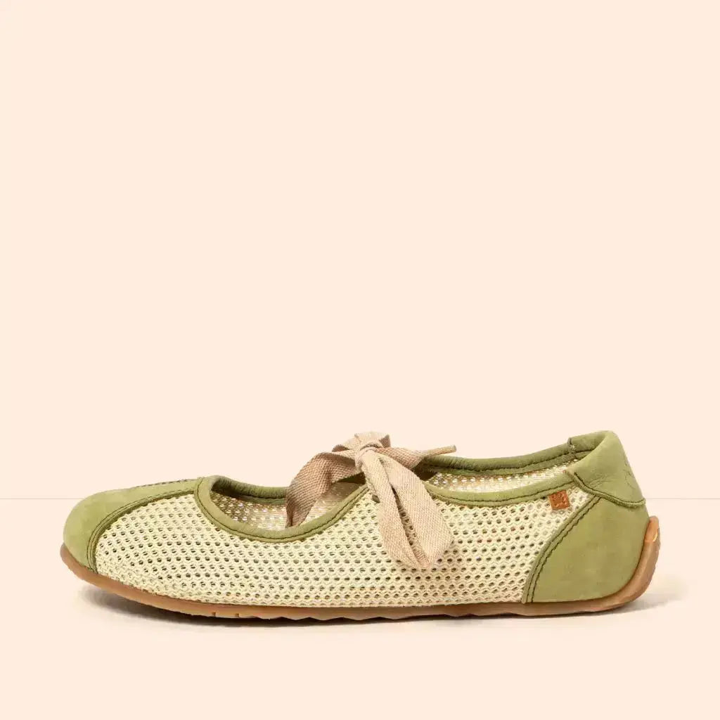 El Naturalista - Ondina Multi Olive - Merceditas barefoot frescas de cordones