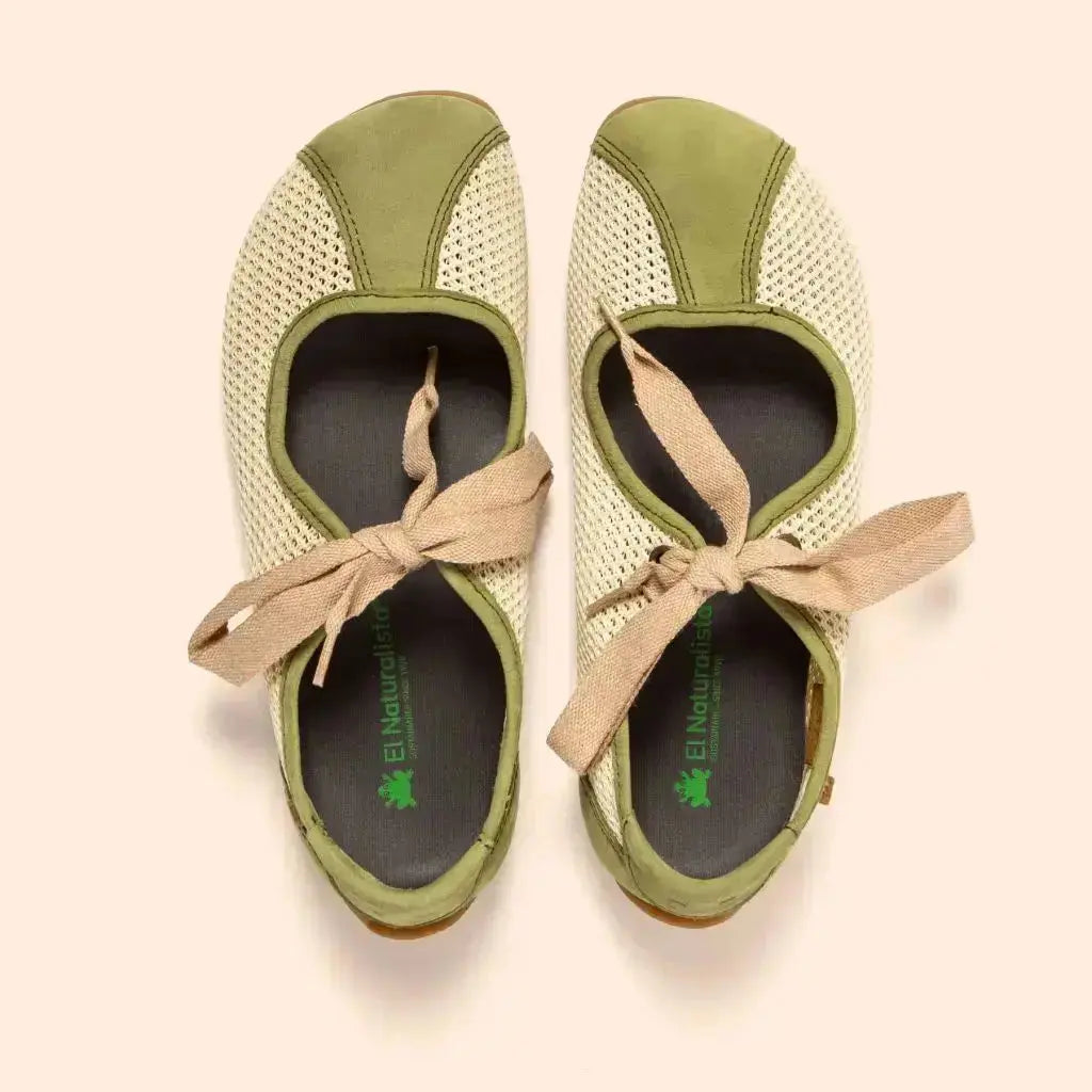 El Naturalista - Ondina Multi Olive - Merceditas barefoot frescas de cordones