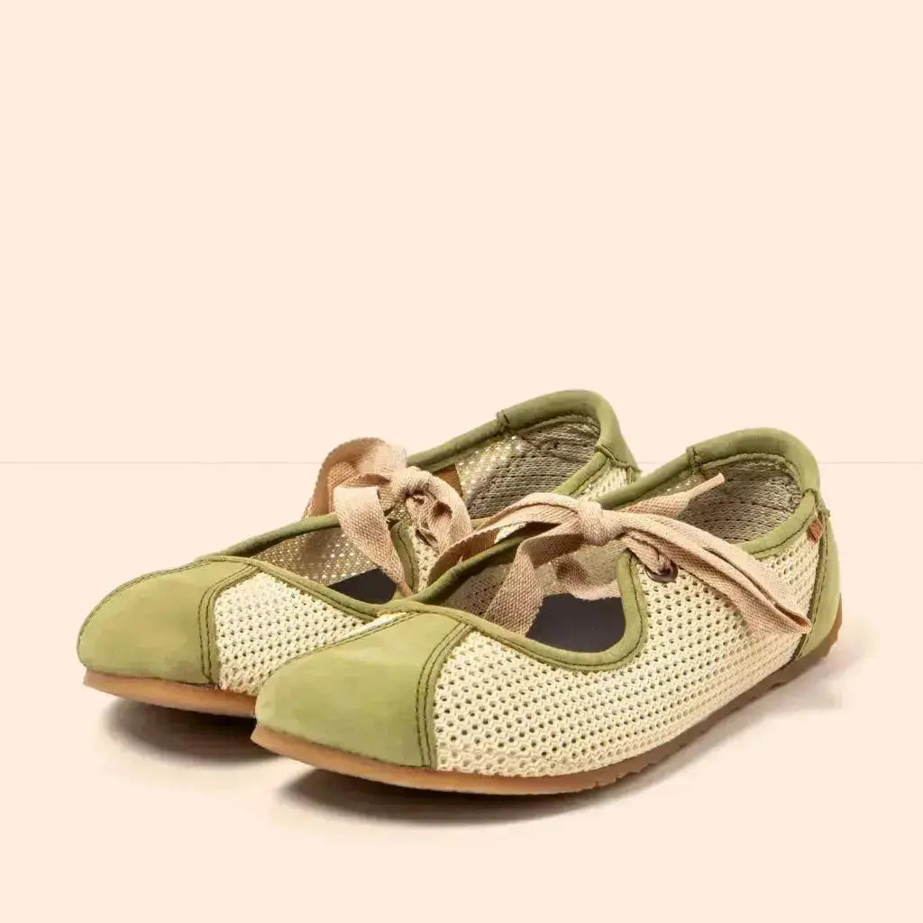 El Naturalista - Ondina Multi Olive - Merceditas barefoot frescas de cordones