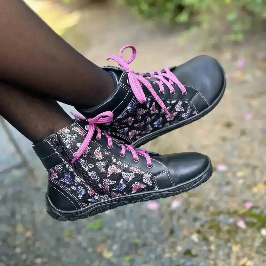 Fare Bare - AVILA All Year Butterfly Black - Botines barefoot bajos sin forro
