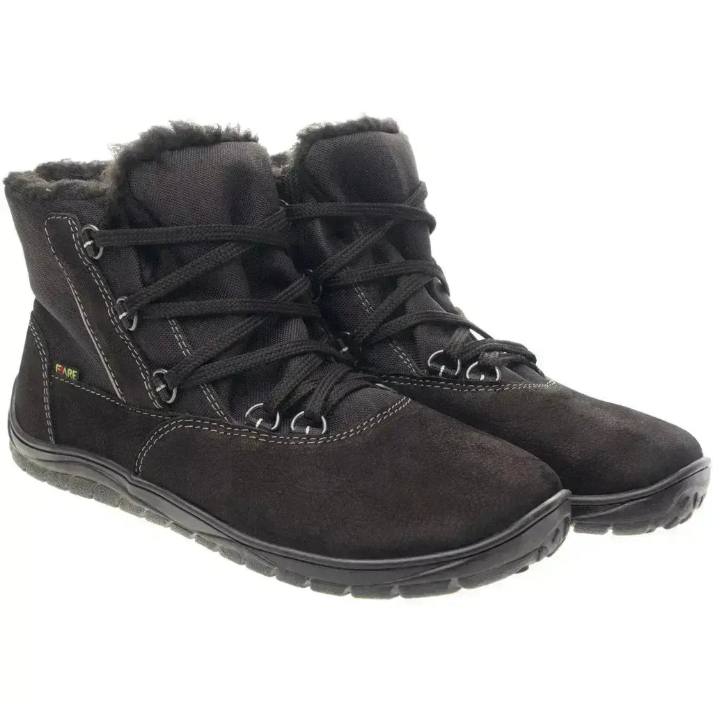 Fare Bare - Aspenky Black - Botines barefoot impermeables calientes unisex negras