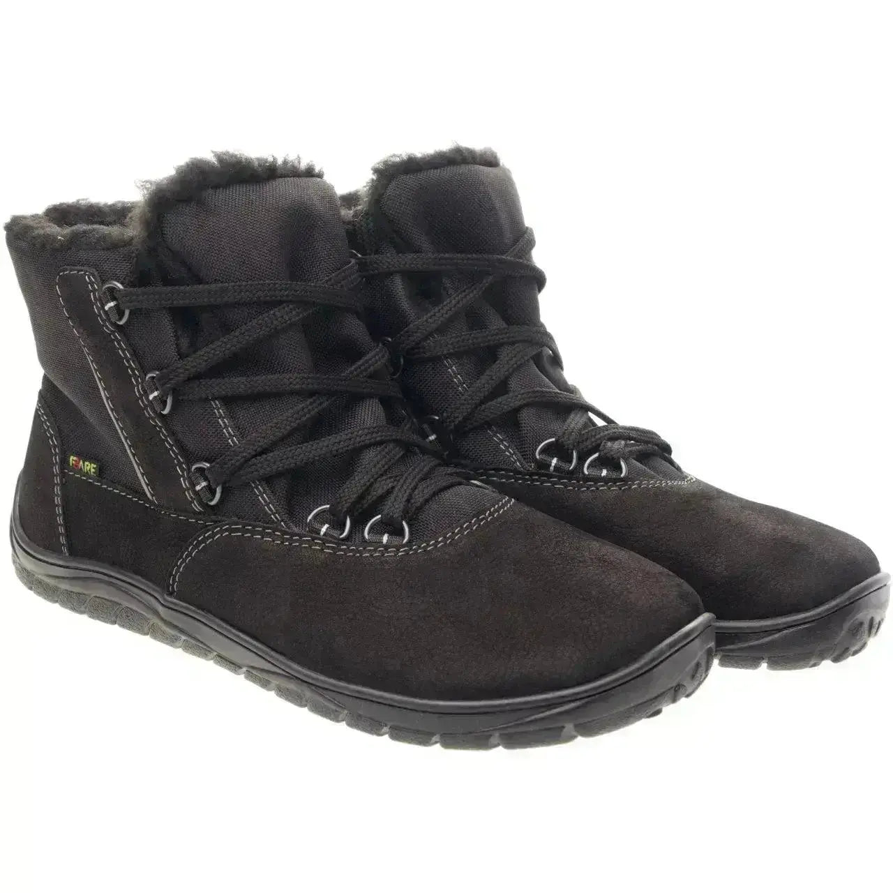Fare Bare - Aspenky Black - Botines barefoot impermeables calientes unisex negras