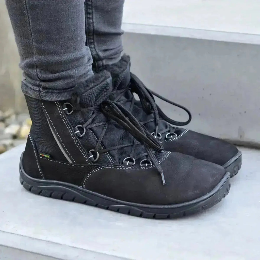 Fare Bare - Aspenky Black - Botines barefoot impermeables invernales